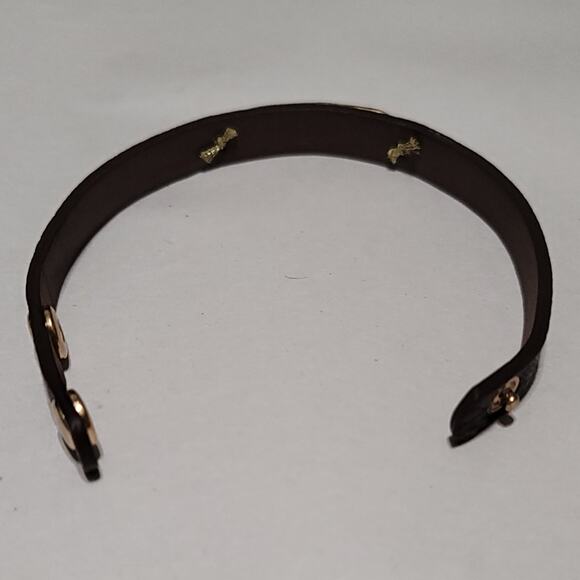 Faux-Leather Spiritual Brown Bracelet with Gold-Tone Faith Plaque - Picture 7 of 8